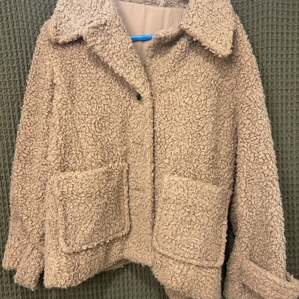 Cozy Tan Sherpa Jacket